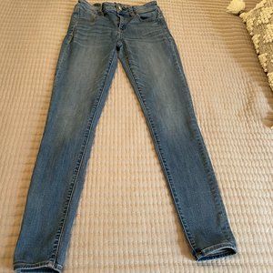 American Eagle Women's Medium Blue Washed Stretch Jeggings 4 Long